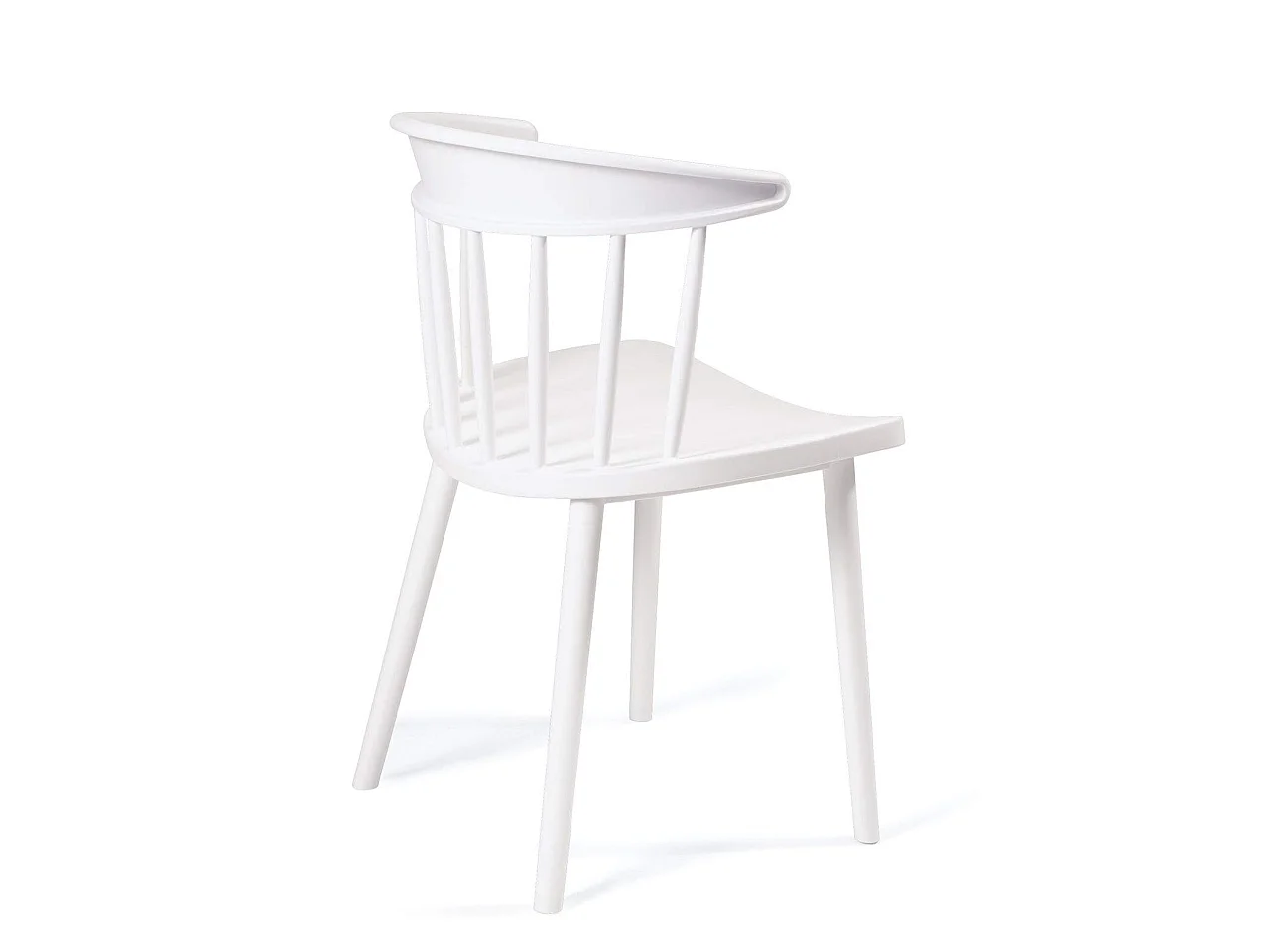 Lote de 2 sillas de cocina blancas con respaldo de estilo Windsor occidental, asiento de plástico flexible con respaldo envolvente DIA (Blanco)