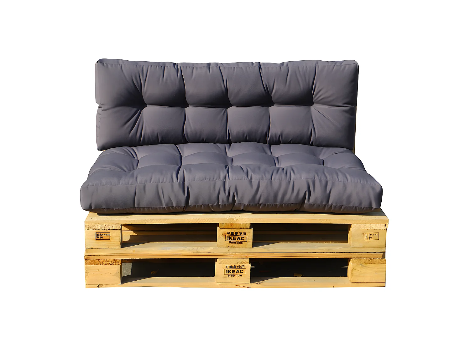Set 2 coussins d'extérieur haute densité pour palette RIOU Gris anthracite