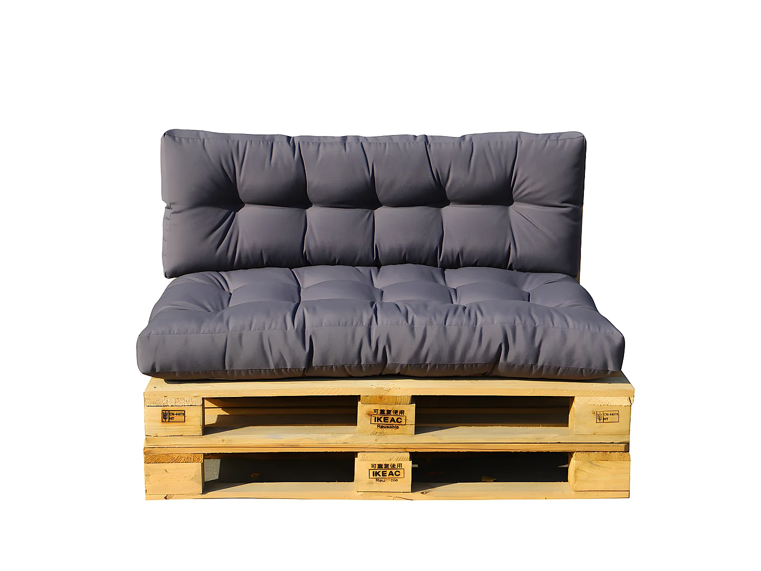 Set 2 coussins d'extérieur haute densité pour palette RIOU Gris anthracite