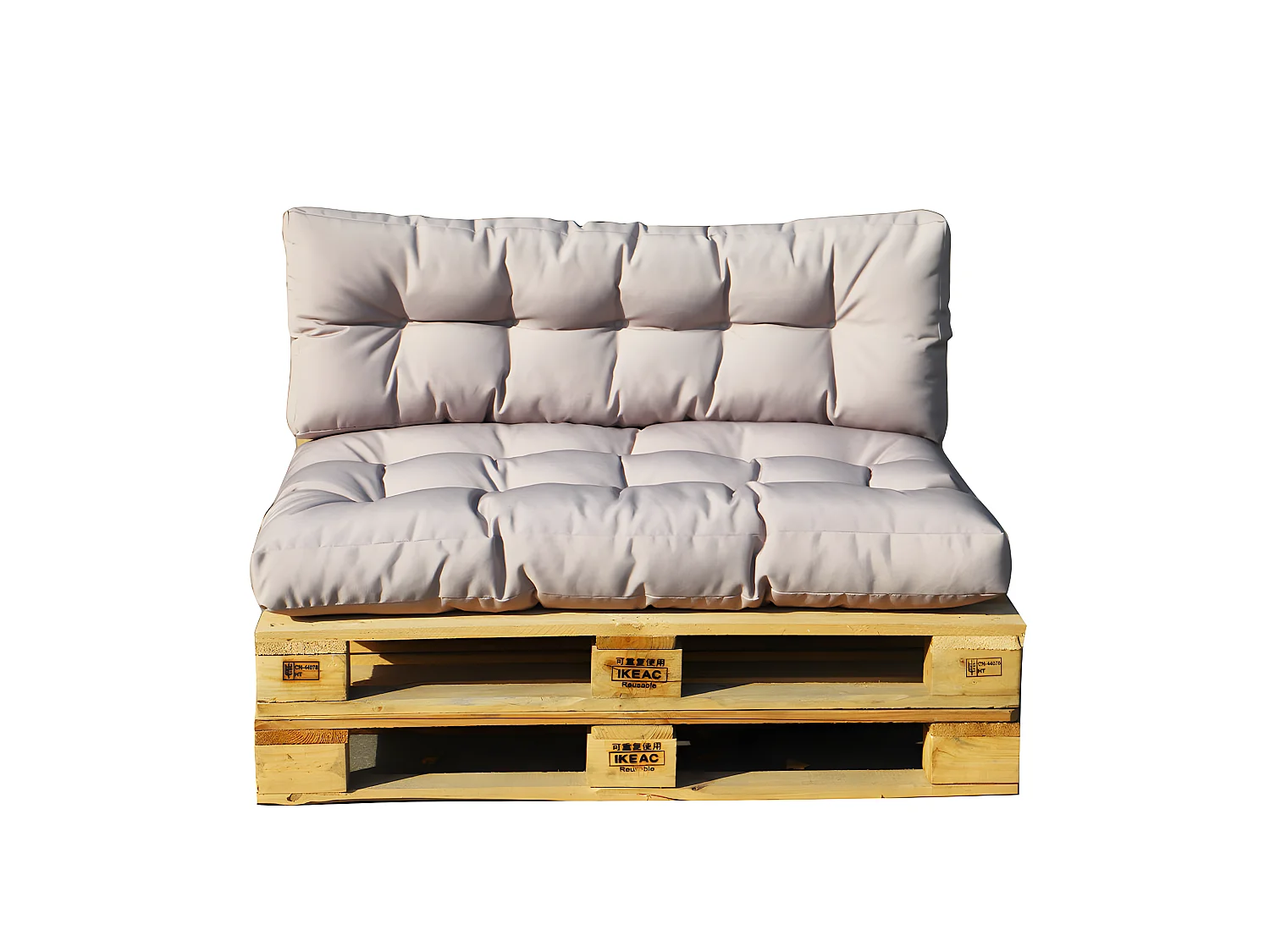 Set 2 coussins d'extérieur haute densité pour palette RIOU Taupe