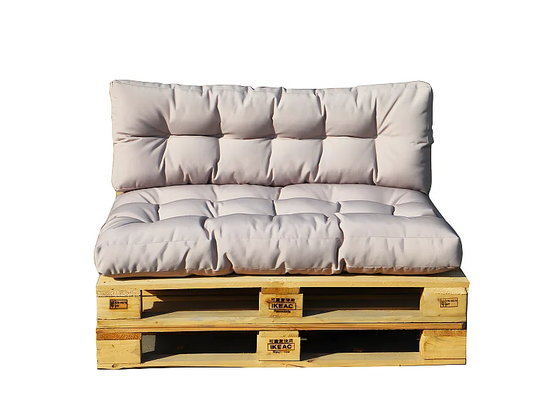 Set 2 coussins d'extérieur haute densité pour palette RIOU Taupe