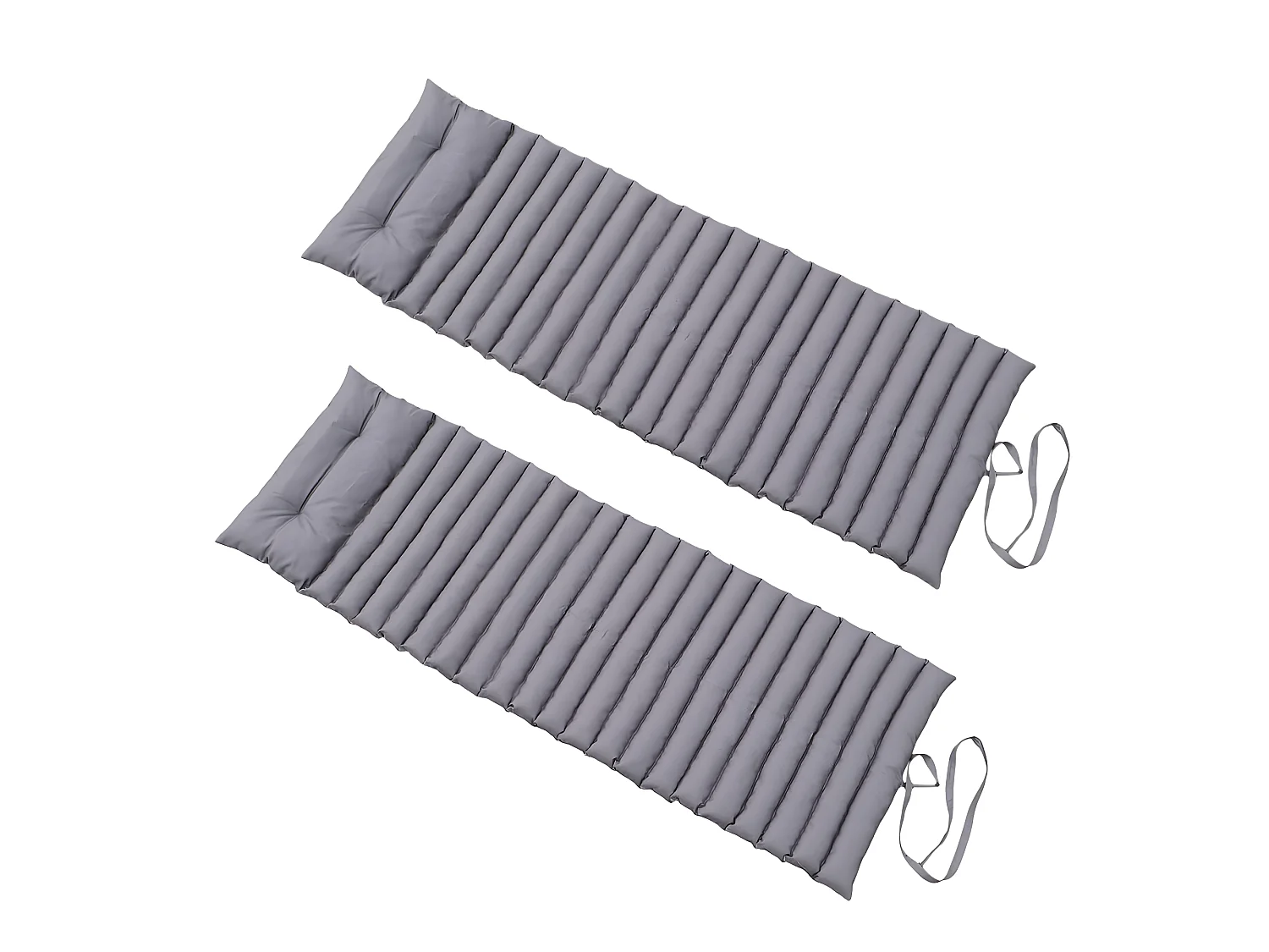 Lot de 2 matelas bain de soleil SORMIOU Gris Polyester 180x60CM