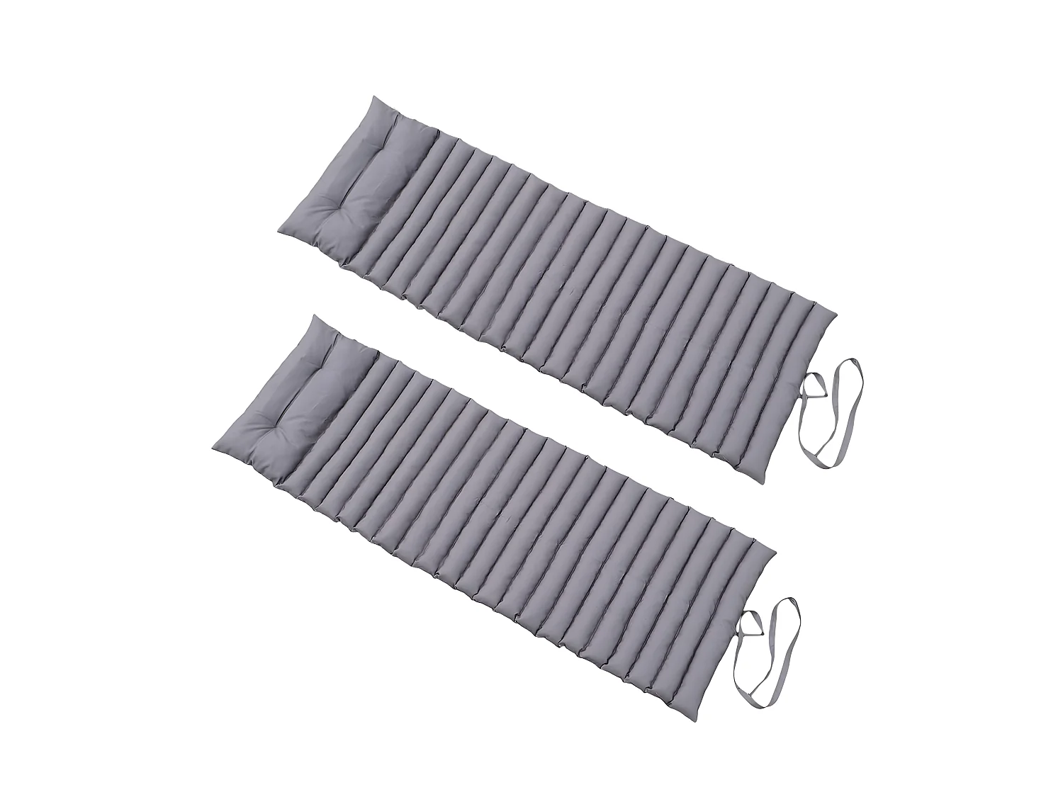 Lot de 2 matelas bain de soleil SORMIOU Gris Polyester 180x60CM
