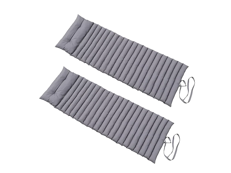 Lot de 2 matelas bain de soleil SORMIOU Gris Polyester 180x60CM
