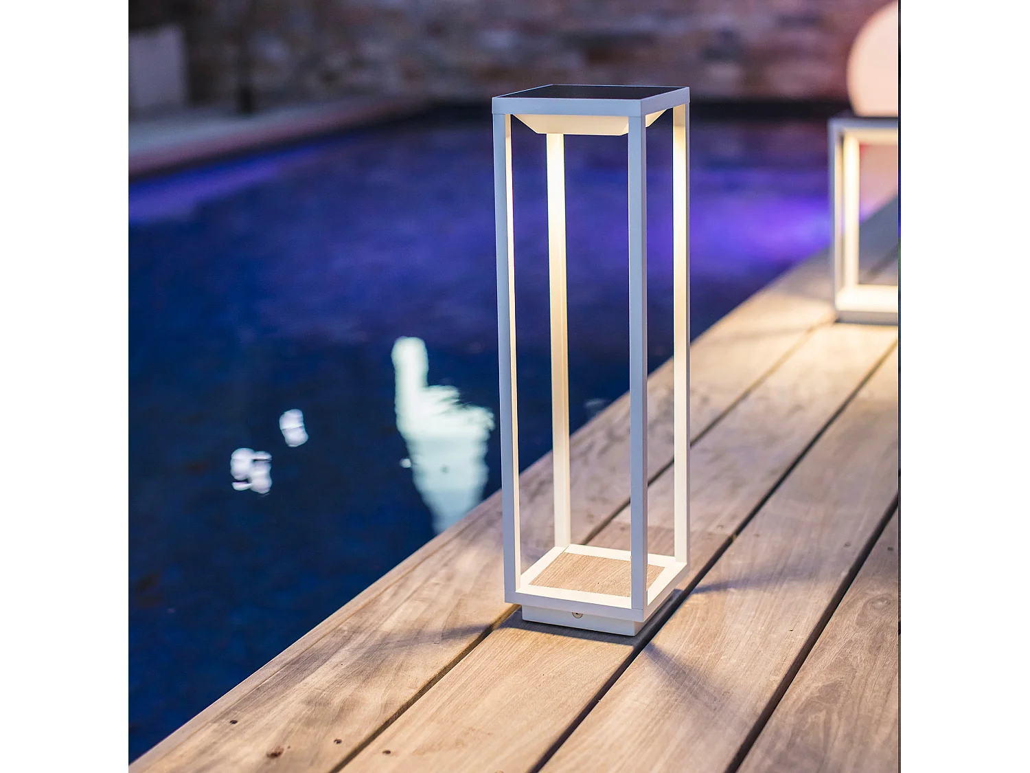 Lanterne solaire rechargeable aluminium HYDRA H53cm