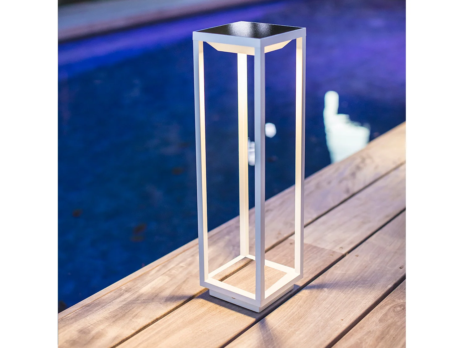 Lanterne solaire rechargeable aluminium HYDRA H53cm