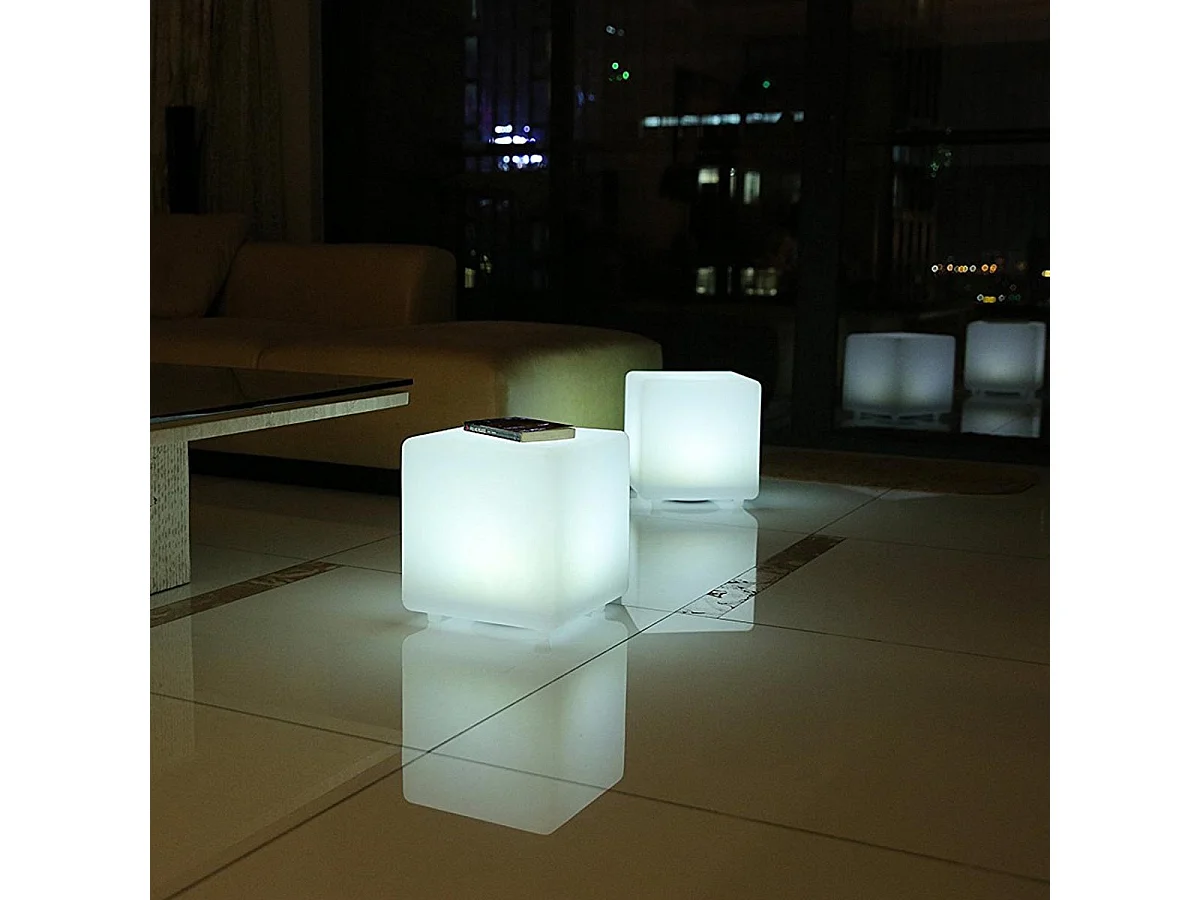 Cube lumineux solaire multicolore CASY H30cm