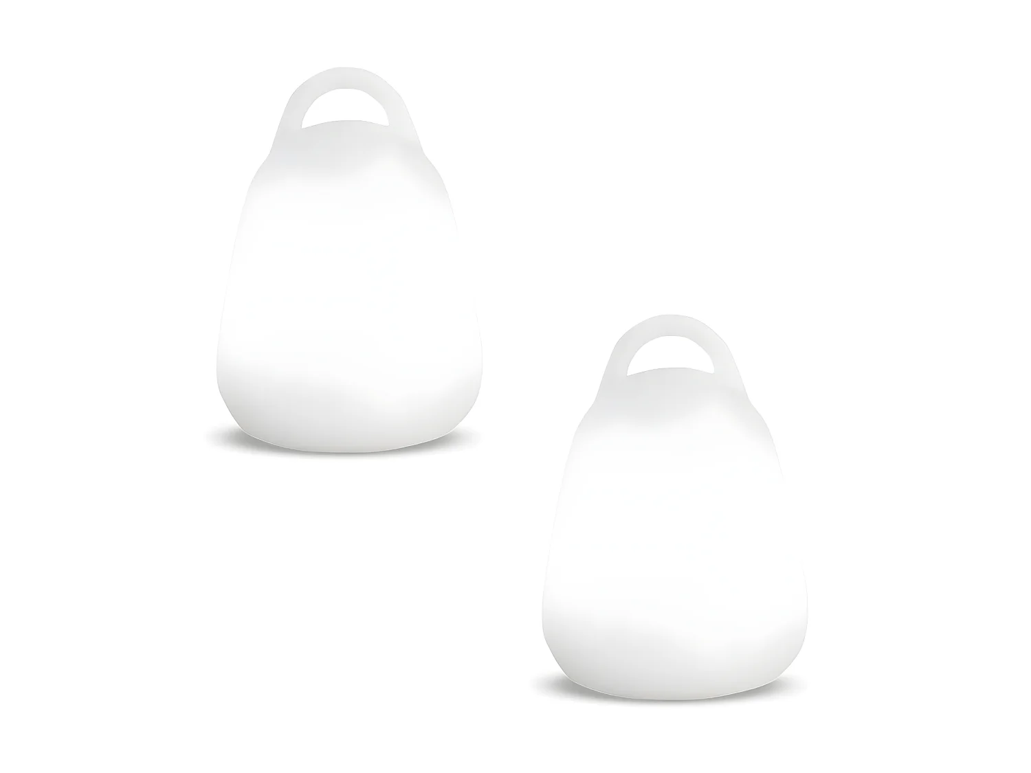 Lot 2 Baladeuses sans fil waterproof LED LIBERTY Blanc Polyéthylène 24X18CM