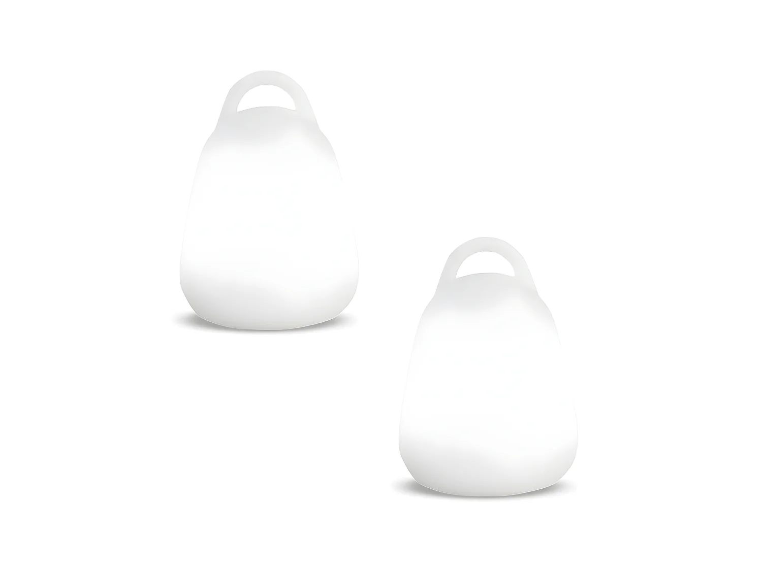 Lot 2 Baladeuses sans fil waterproof LED LIBERTY Blanc Polyéthylène 24X18CM