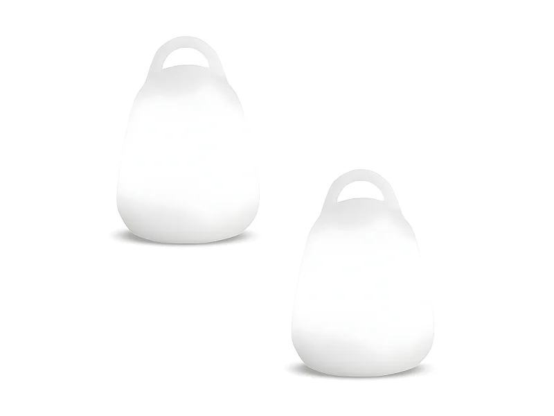Lot 2 Baladeuses sans fil waterproof LED LIBERTY Blanc Polyéthylène 24X18CM