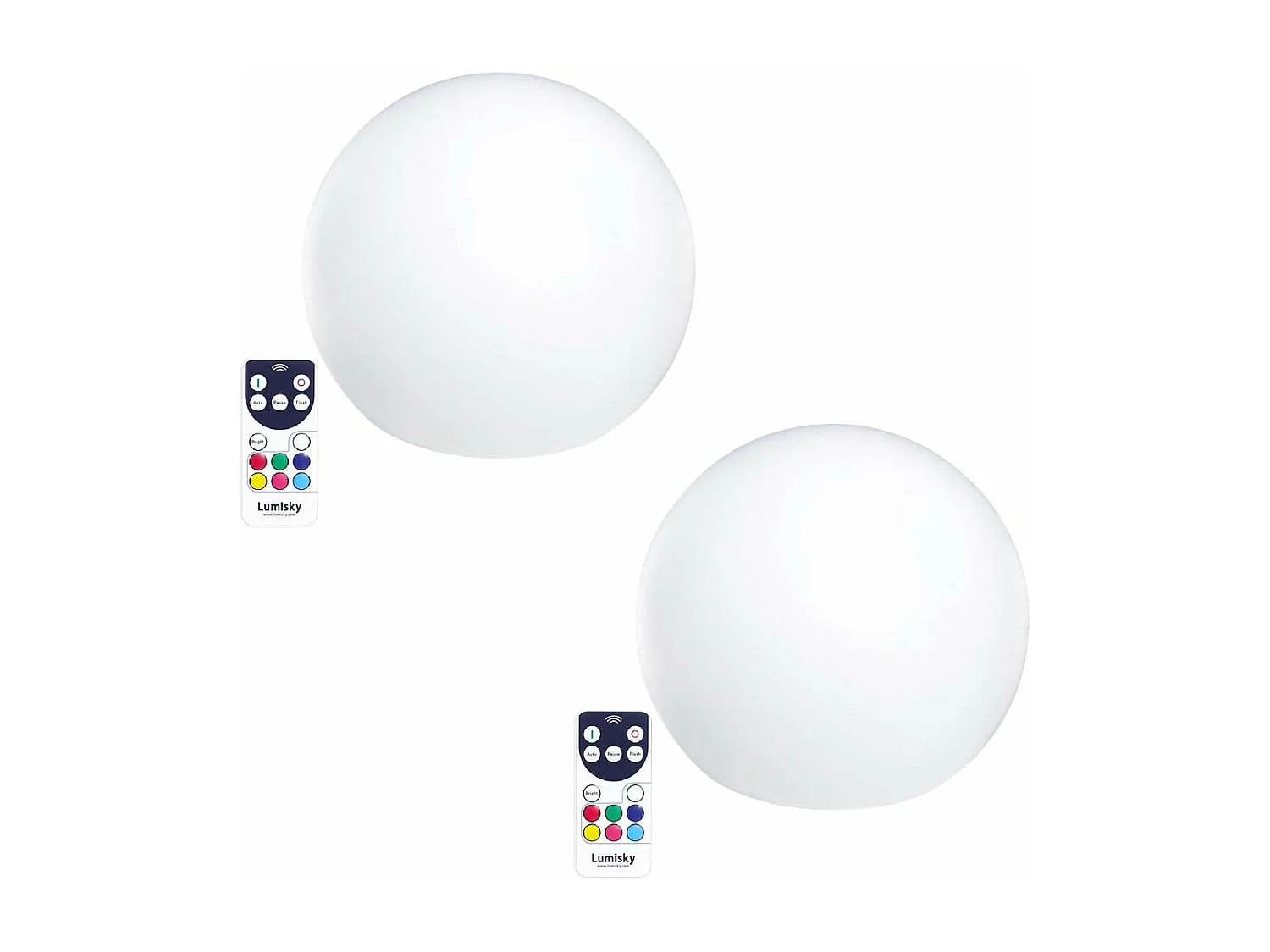 Lot de 2 boules lumineuses sans fil LED BOBBY Blanc Polyéthylène D30CM