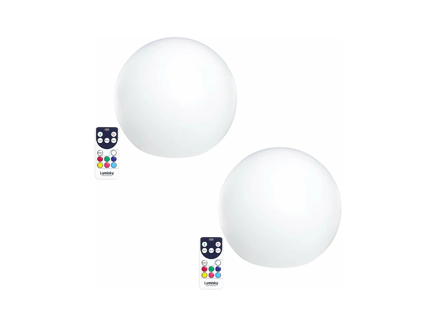 Lot de 2 boules lumineuses sans fil LED BOBBY Blanc Polyéthylène D30CM