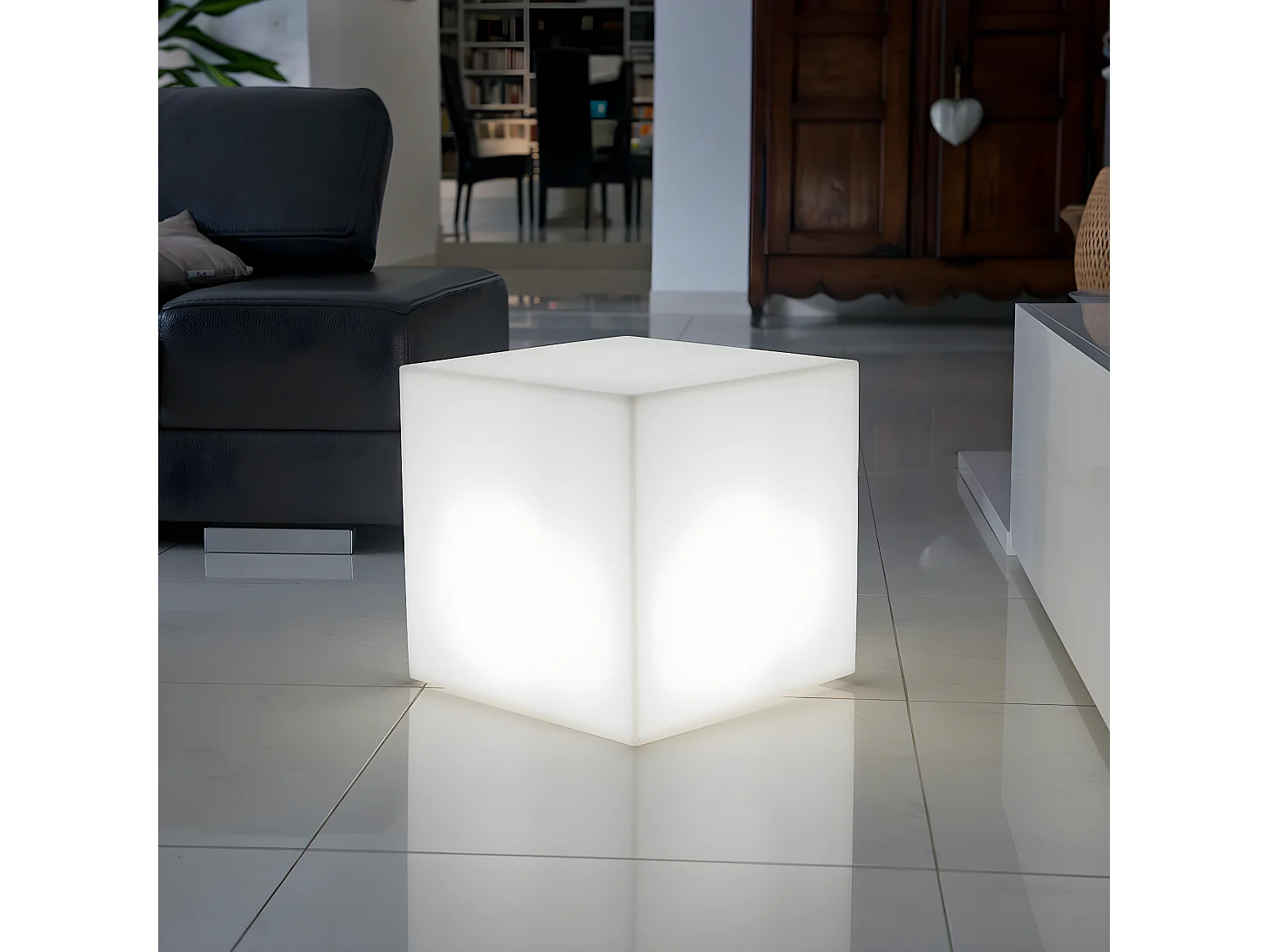 Cube lumineux filaire CARRY Blanc Polypropylène 40CM