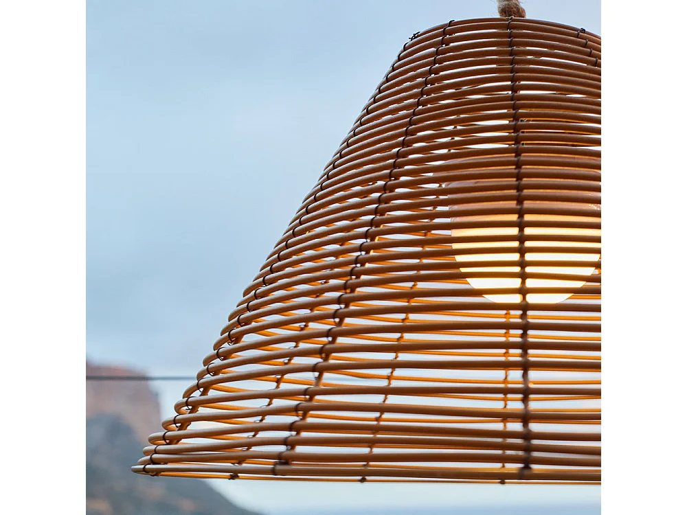 Suspension nomade FUJY Bois Poly rotin D40CM