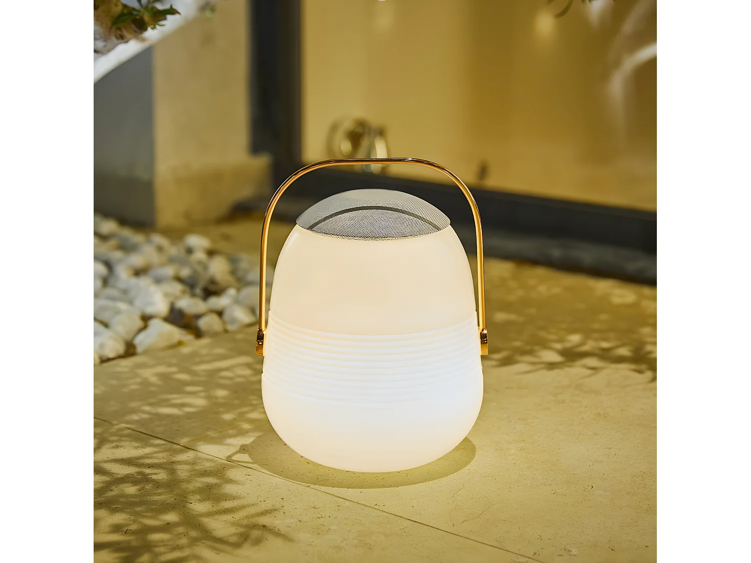 Lampe enceinte bluetooth BOB STATION Blanc Cuivre 10W