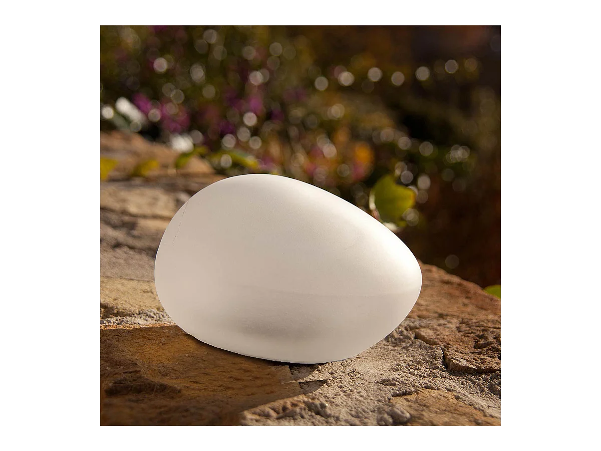 Lampe solaire décorative galet SOLENZARA Transparent Verre D16cm