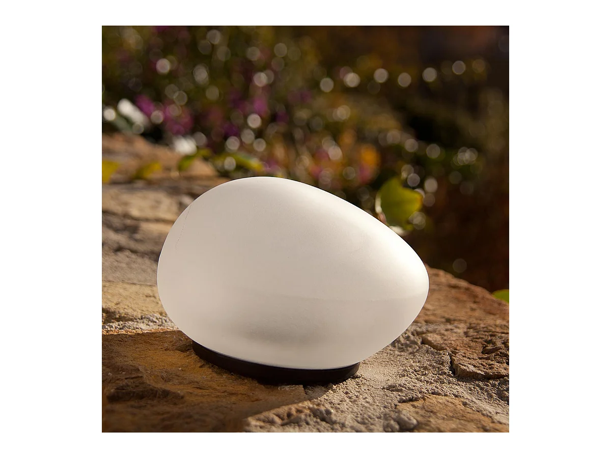 Lampe solaire décorative galet SOLENZARA Transparent Verre D16cm