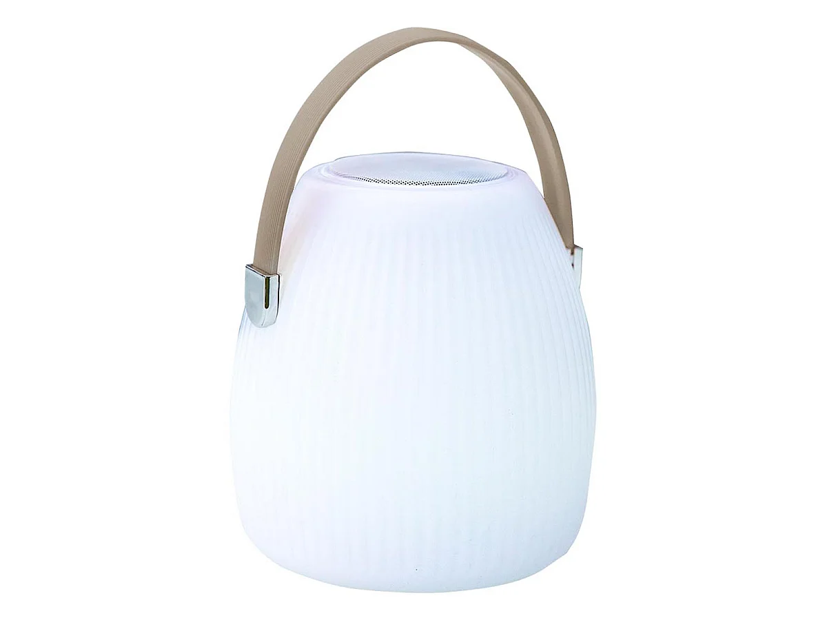 Przenośna lampa głośnik Bluetooth MINI MAY PLAY 23 cm, wielokolorowe LED, 10h pracy, IP44, pilot w zestawie