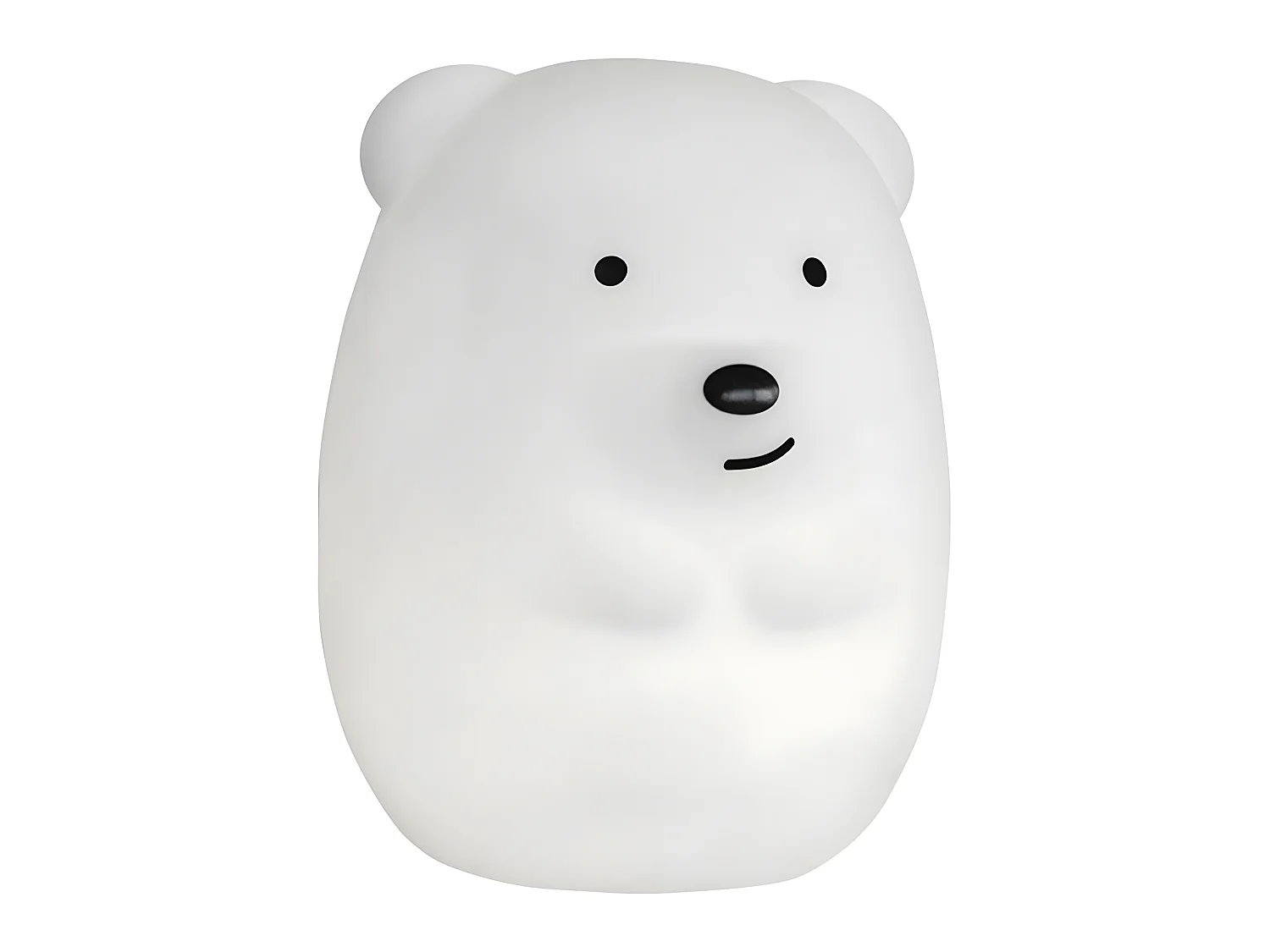Veilleuse bébé ours sans fil touch LED TEDDY Blanc Silicone H19CM