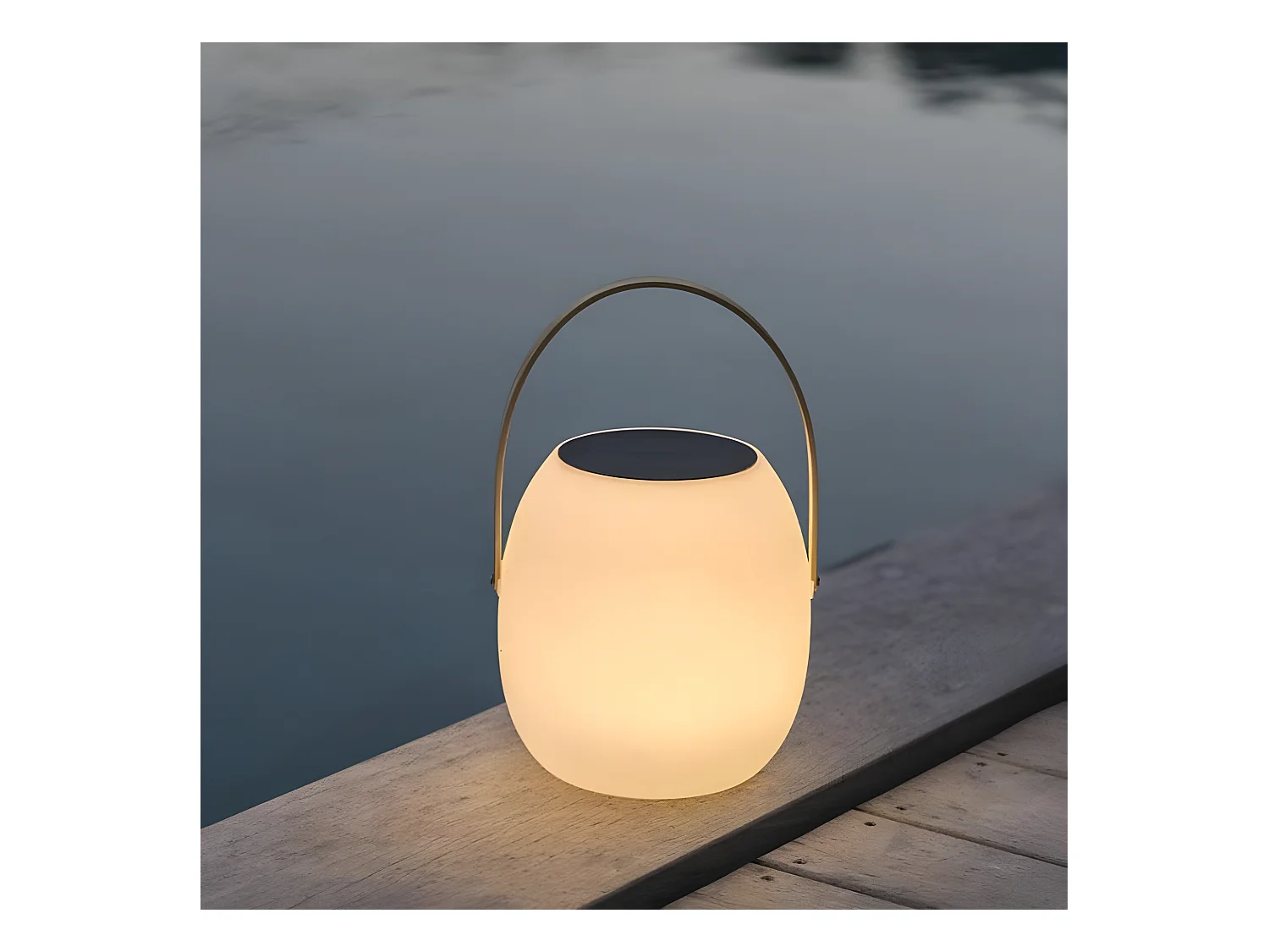 Baladeuse solaire et rechargeable JIMMY Blanc Polyéthylène H34cm