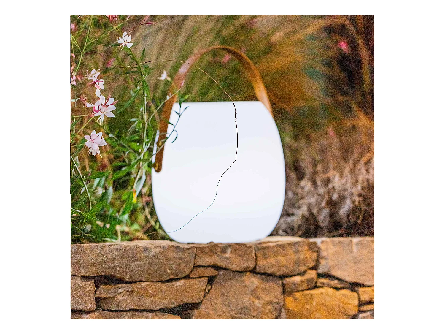 Baladeuse solaire et rechargeable JIMMY Blanc Polyéthylène H34cm