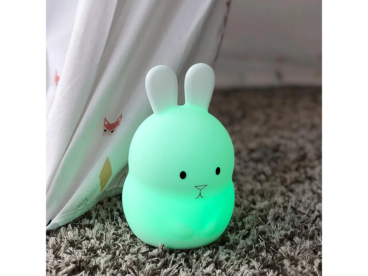 Veilleuse bébé lapin sans fil touch LED BUNNY Blanc Silicone H19CM