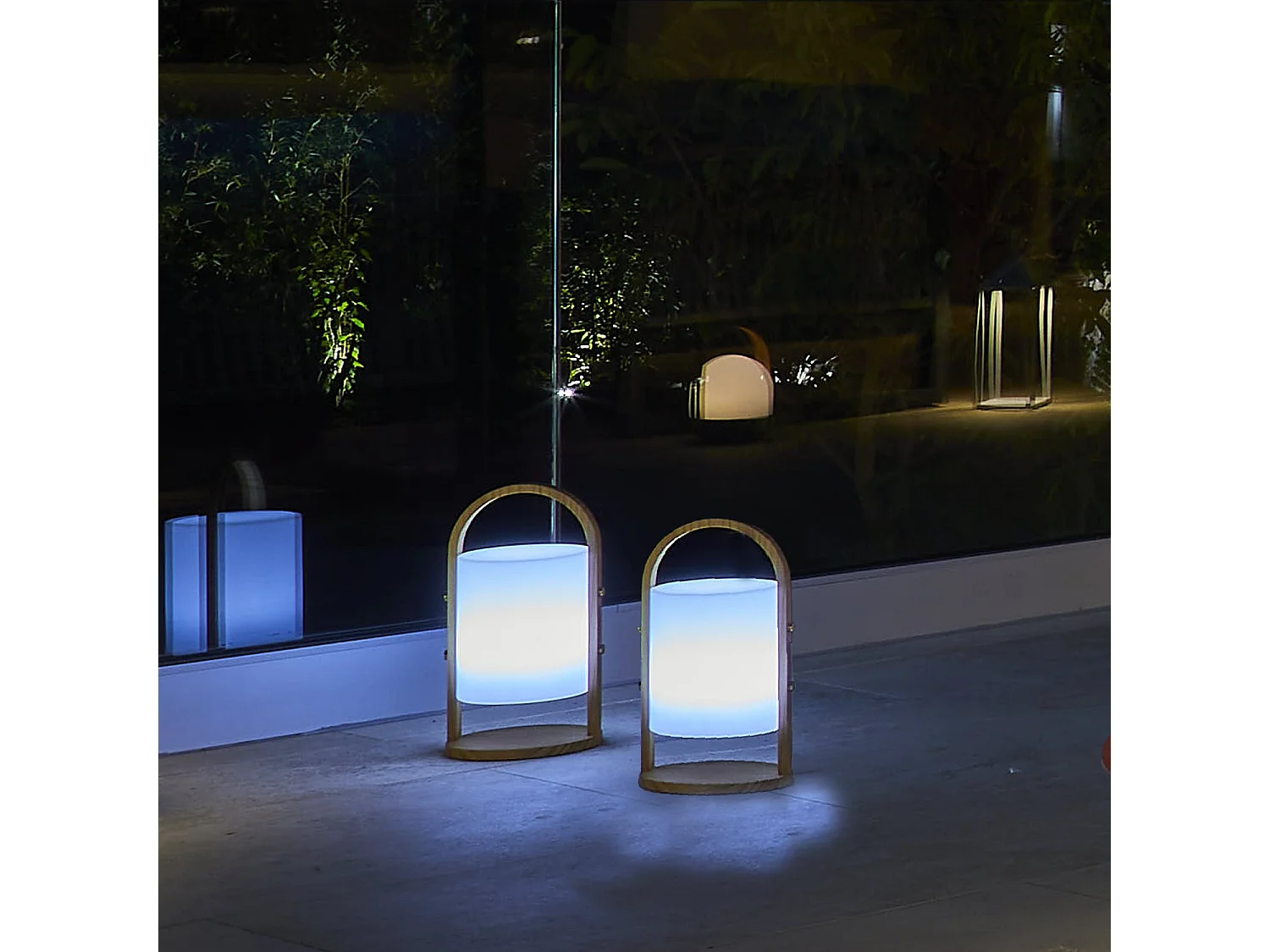 2 Lanternes sans fil LED WOODY H37cm