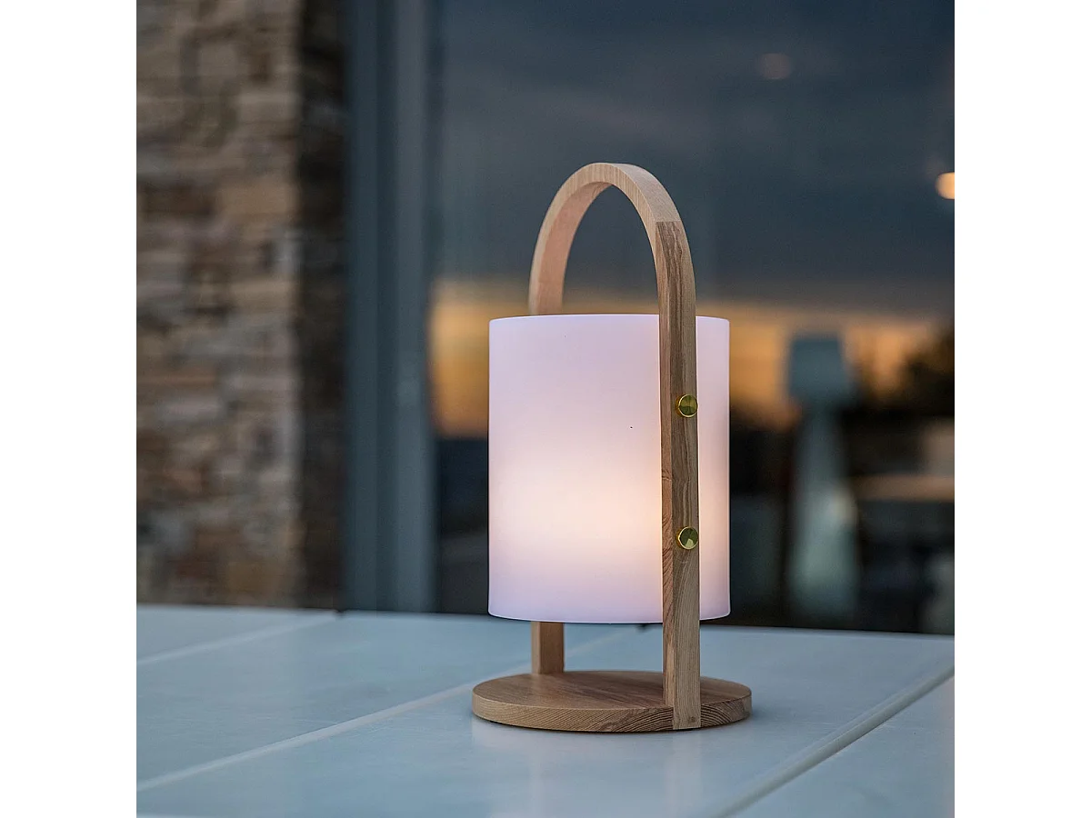 2 Lanternes sans fil LED WOODY H37cm
