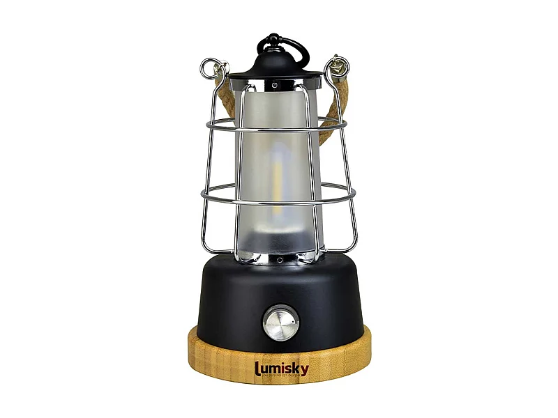 Lanterne sans fil LED WILDY Noir Metal H23CM