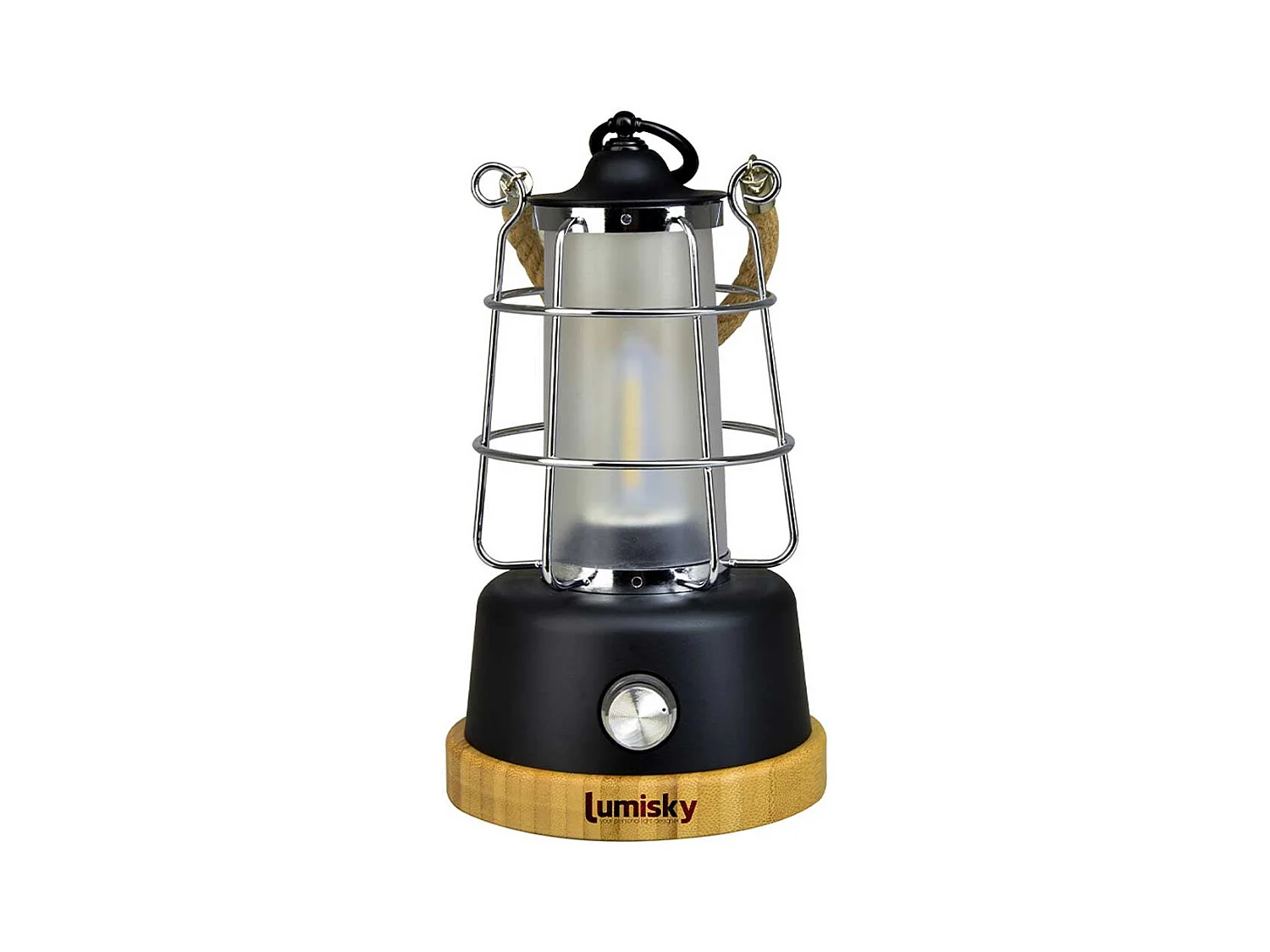 Lanterne sans fil LED WILDY Noir Metal H23CM