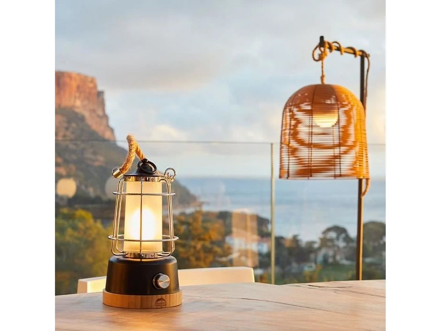 Lanterne sans fil LED WILDY Noir Metal H23CM