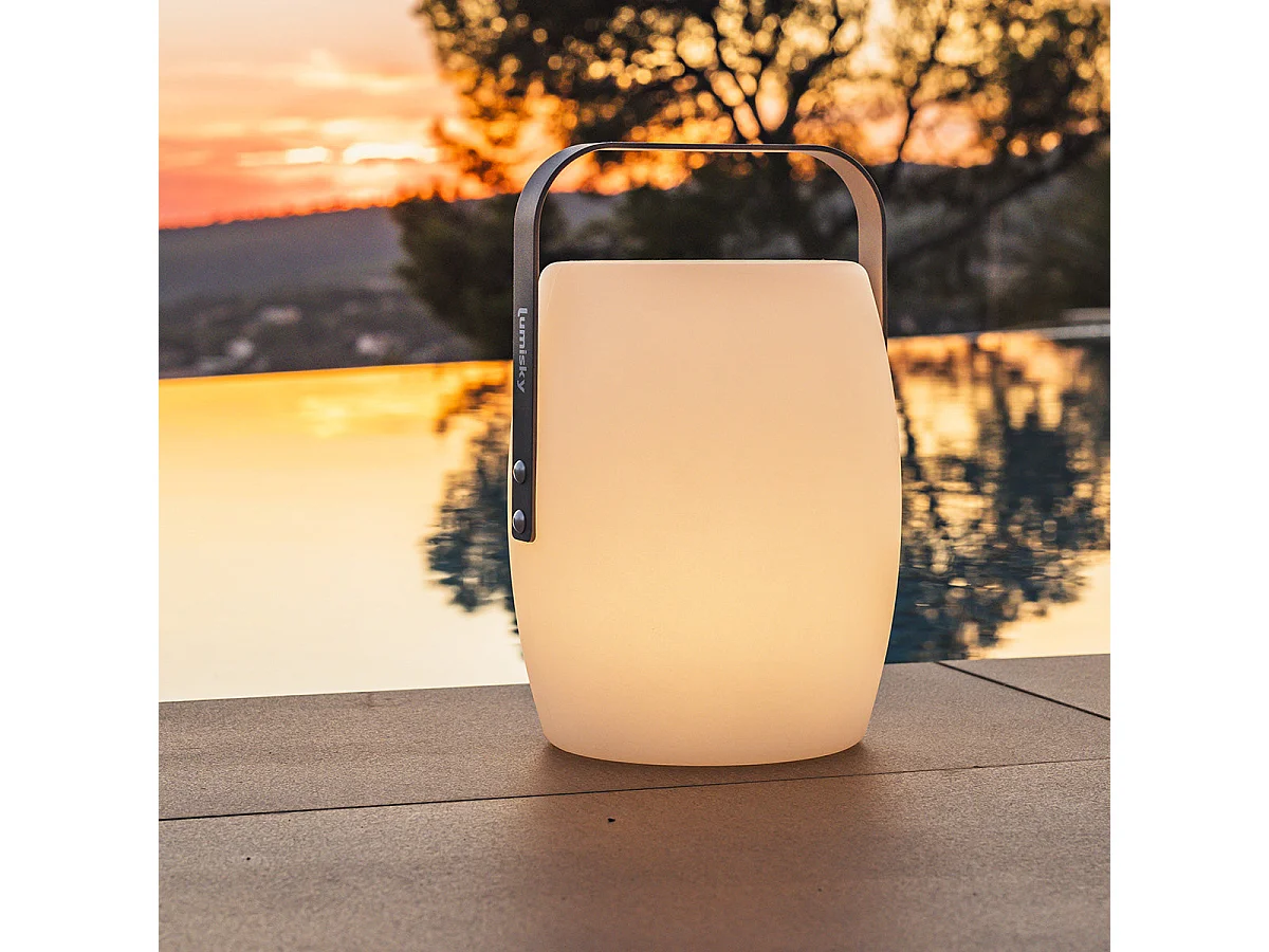 Lanterne sans fil LED LUCY Blanc Polyéthylène H31CM