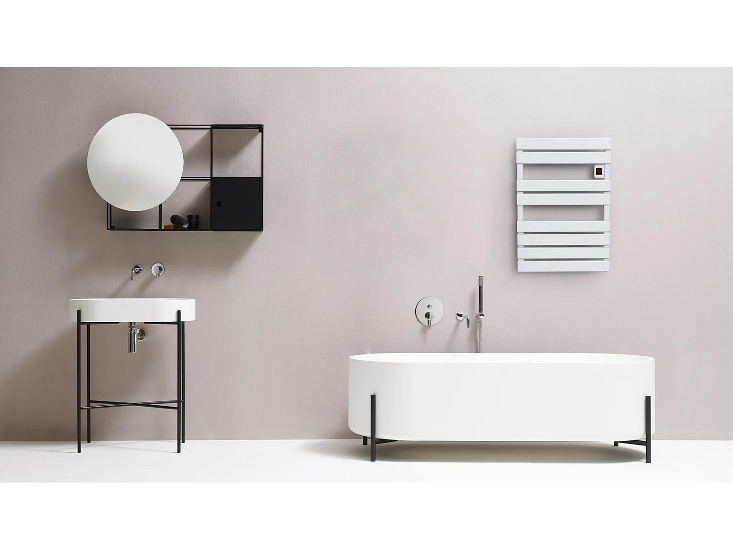 Sèche serviette électrique CAMERON Blanc Aluminium 500W