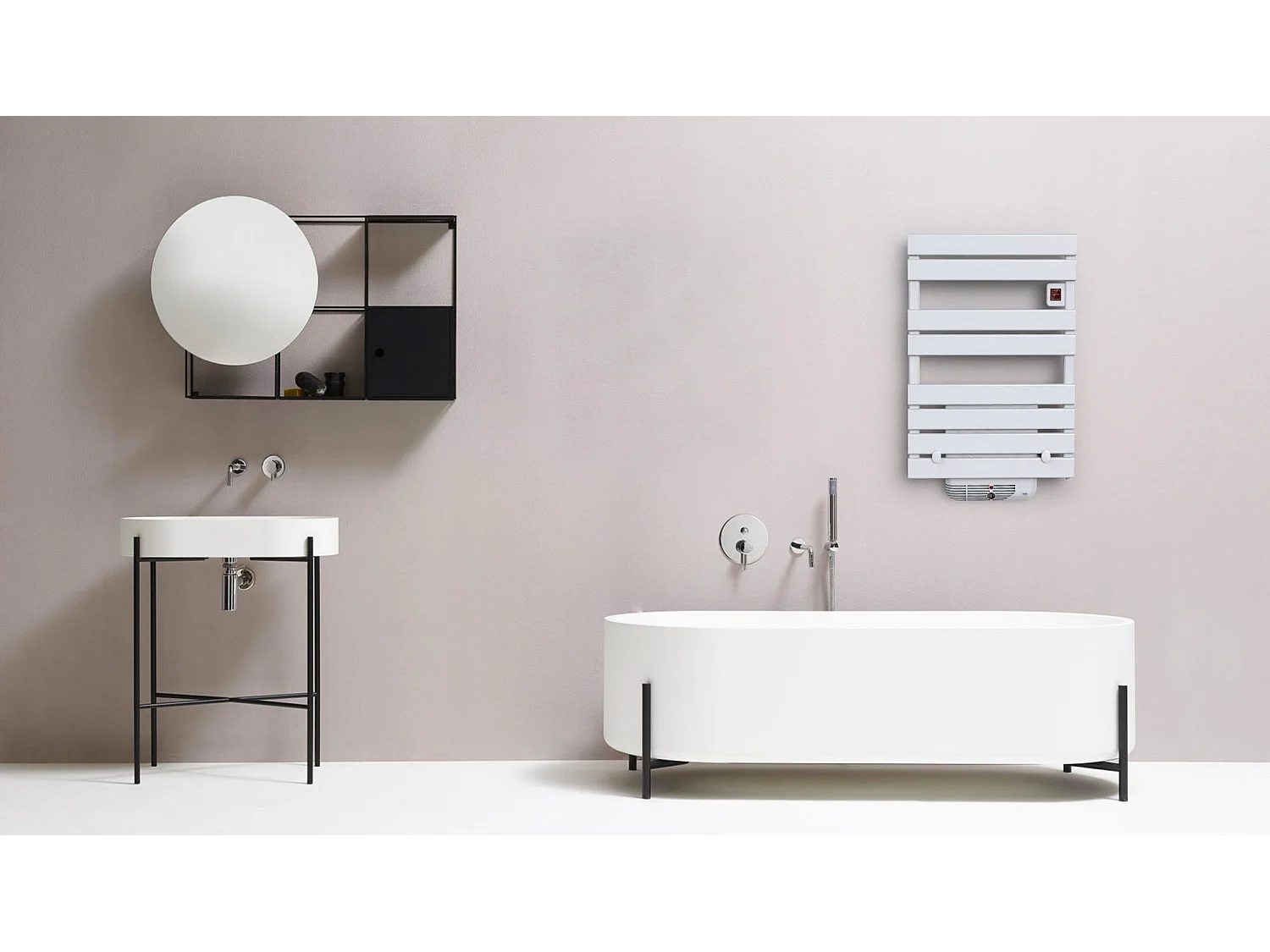 Sèche serviette électrique CAMERON Blanc Aluminium 1300W