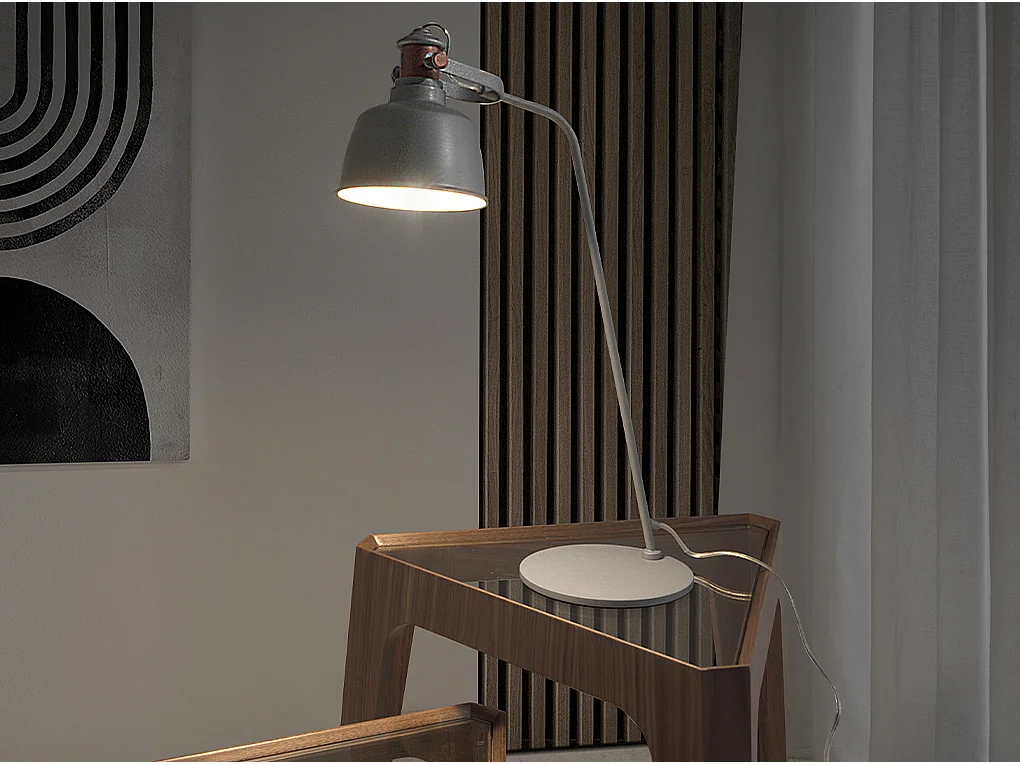 Tafellamp in grijs staal en bronzen details 8033 ANGEL CERDA