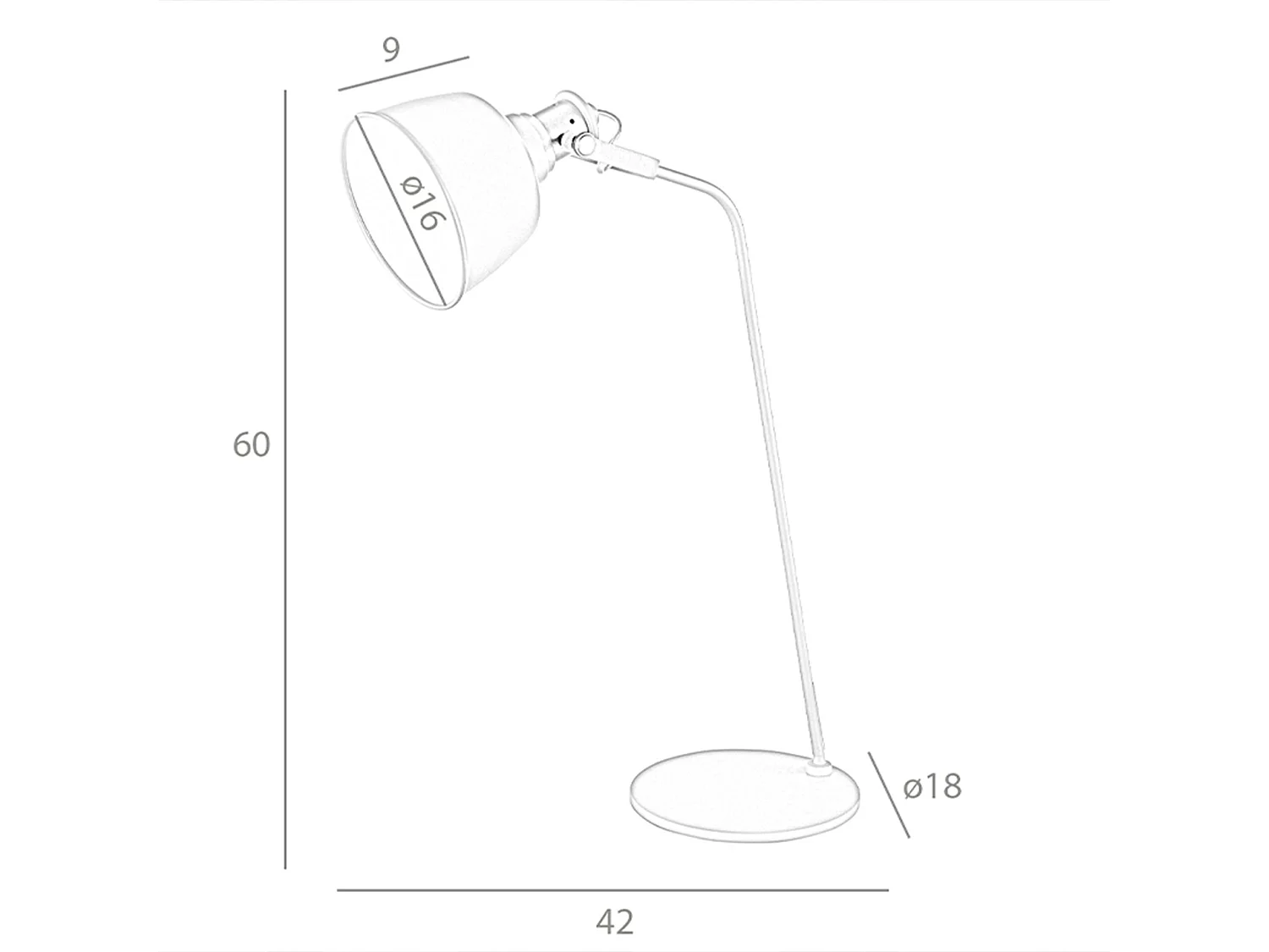 Lampe de bureau en acier gris et détails en bronze 8033 ANGEL CERDA