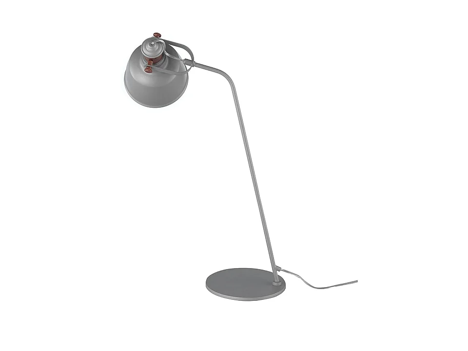 Candeeiro de mesa com abajur multidireccional em aço inoxidável pintado em epoxi cinzento  8033
