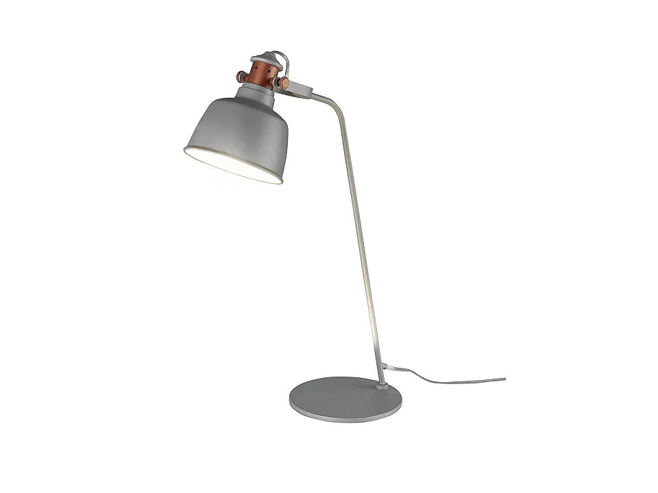 Candeeiro de mesa com abajur multidireccional em aço inoxidável pintado em epoxi cinzento  8033
