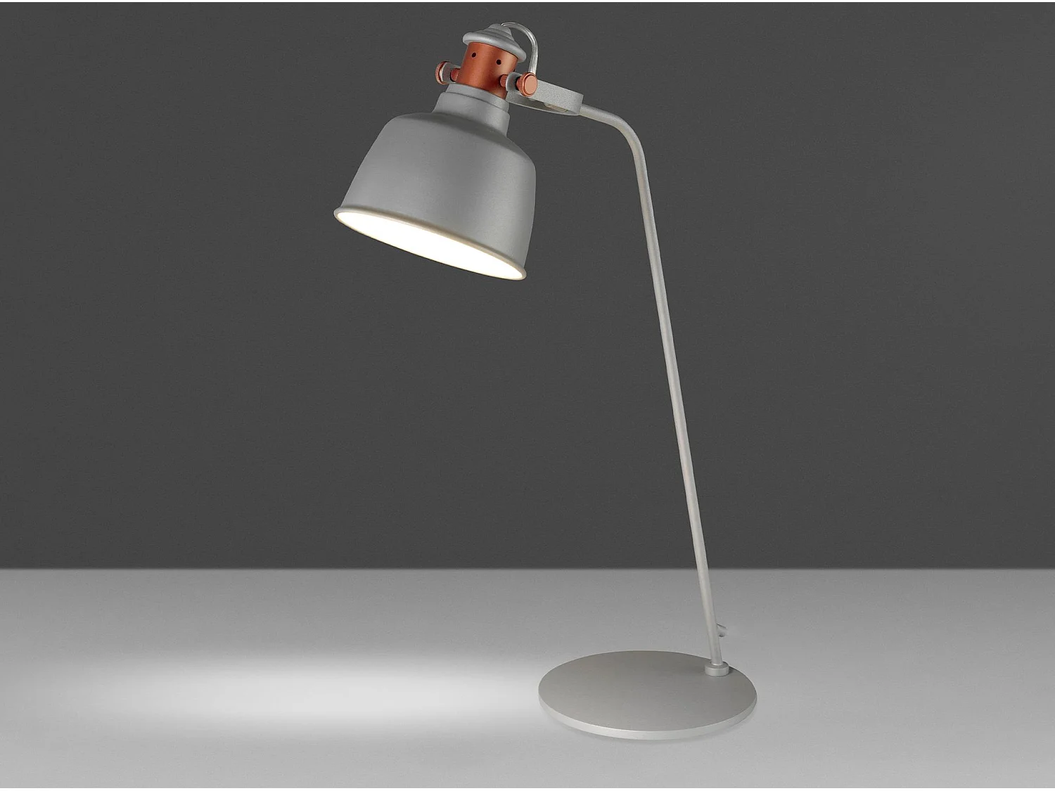 Lampa stołowa z detalami z szarej stali i brązu 8033 THE LUMINE