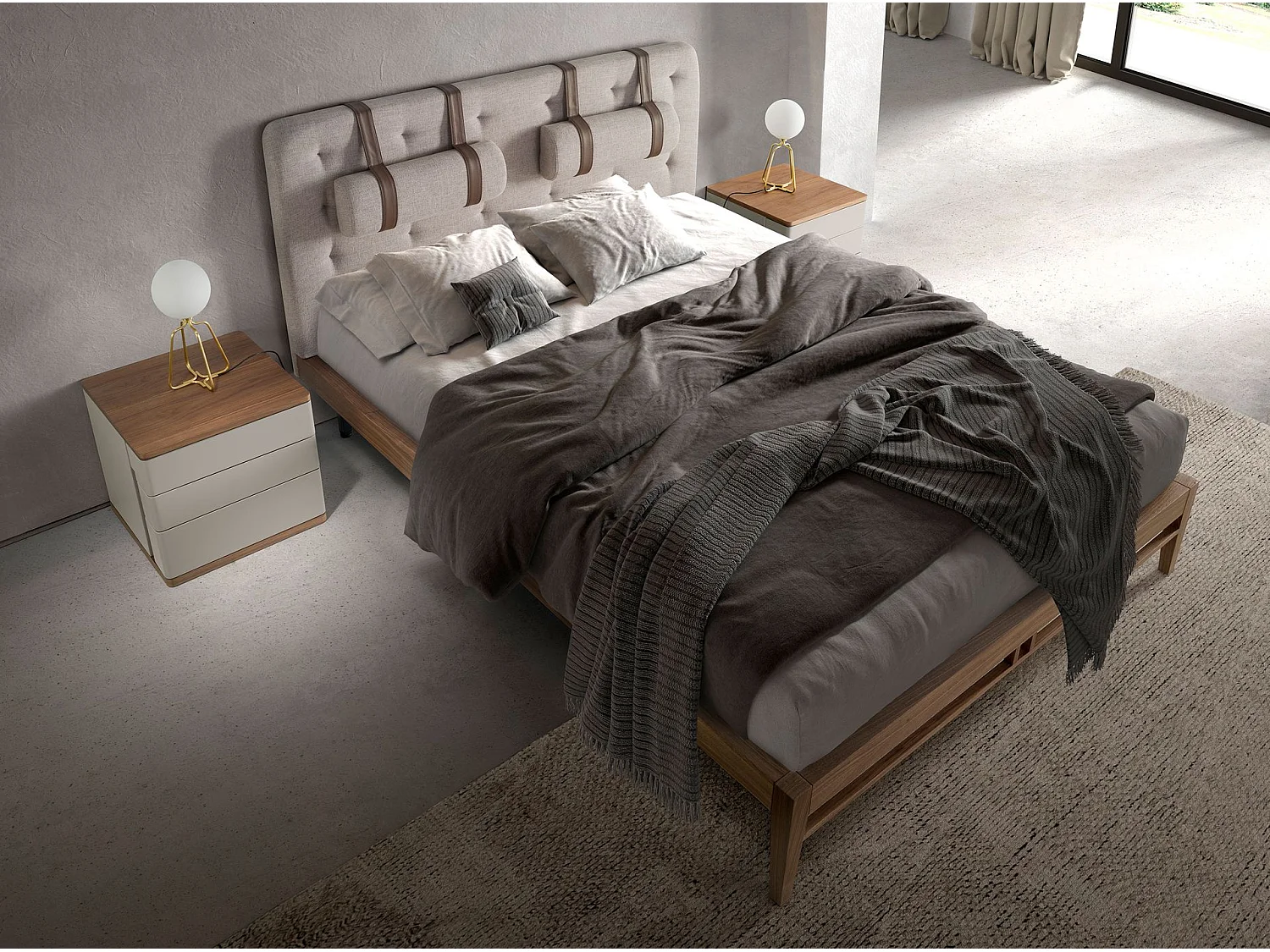 Tafellamp van goudkleurig staal en wit glas