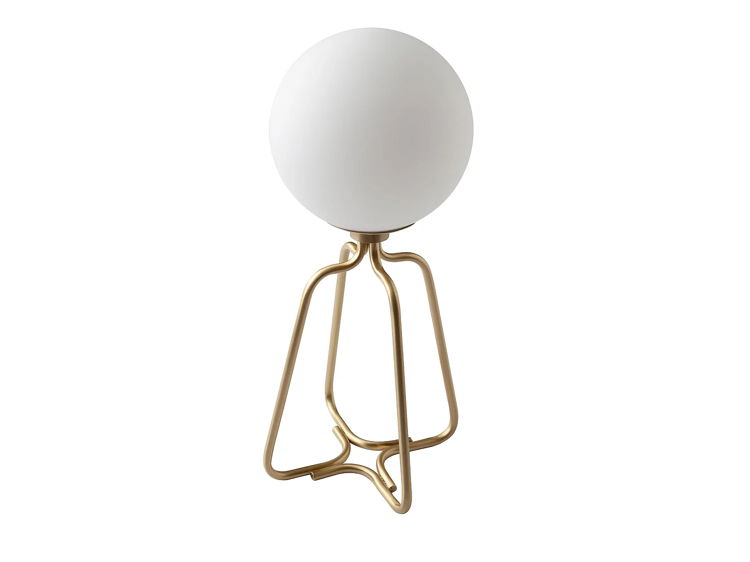 Tafellamp van goudkleurig staal en wit glas 8049 ANGEL CERDA