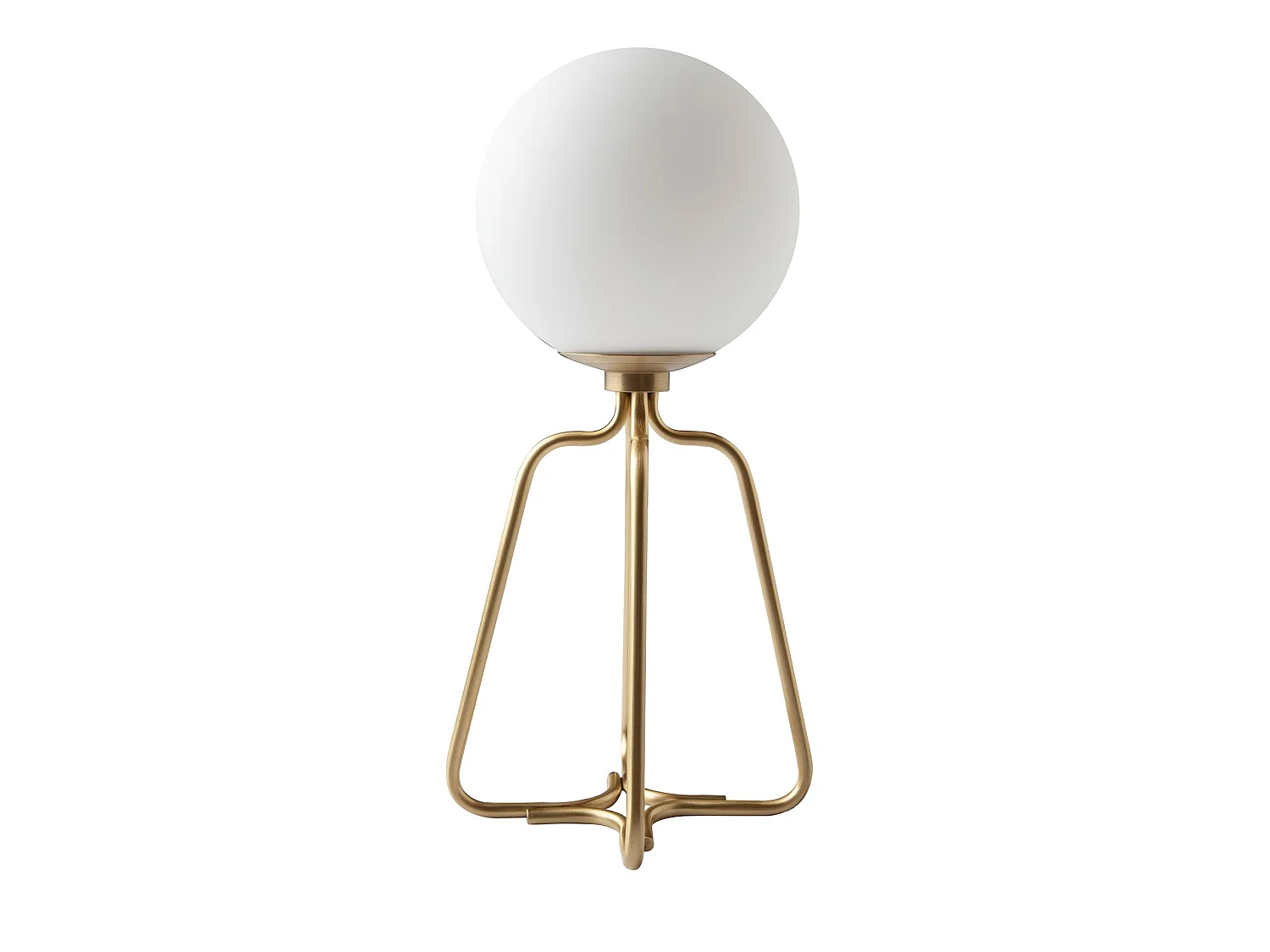 Tafellamp van goudkleurig staal en wit glas 8049 ANGEL CERDA