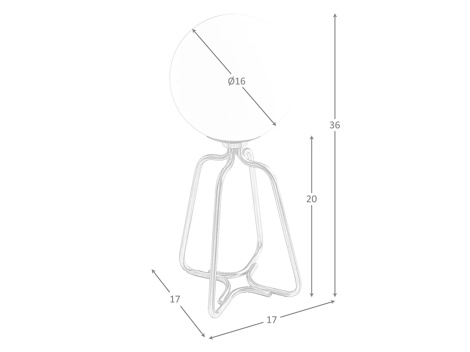 Tafellamp van goudkleurig staal en wit glas 8049 ANGEL CERDA