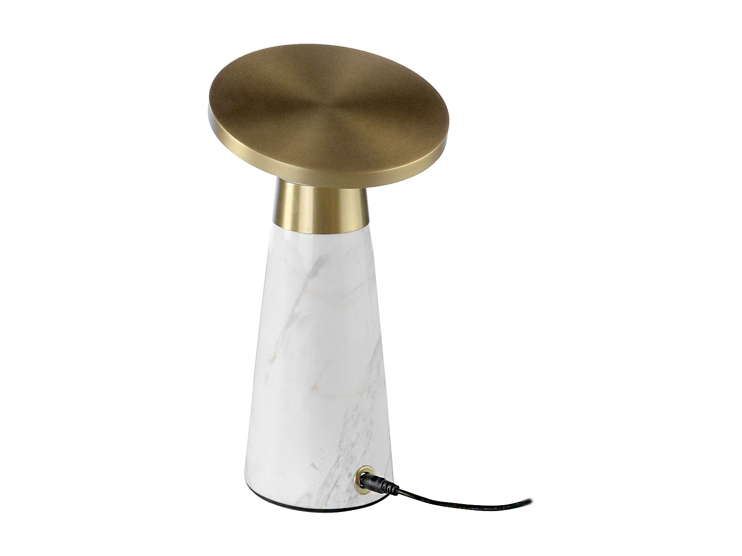 Lámpara de sobremesa mármol blanco y acero dorado