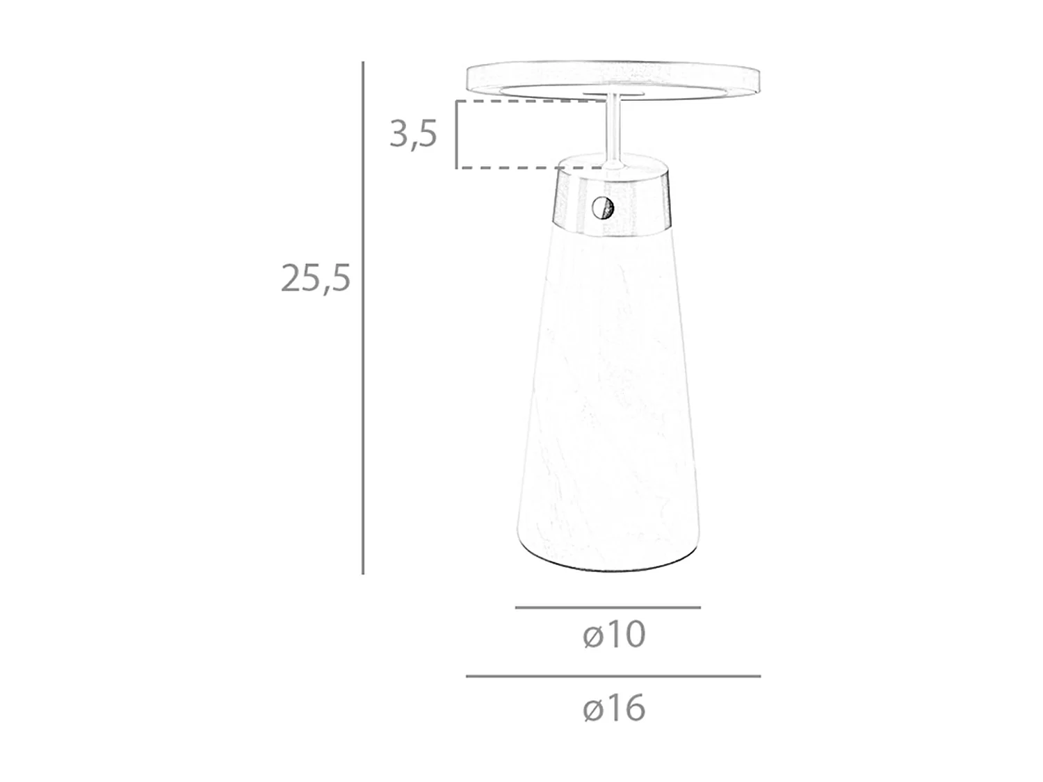 Lámpara de sobremesa mármol blanco y acero dorado