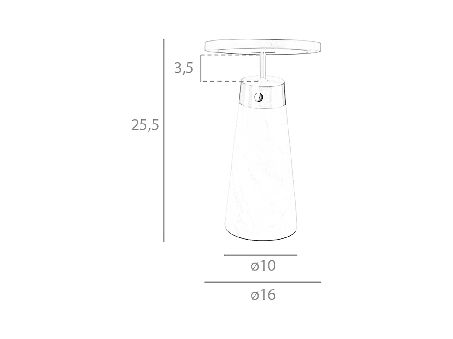 Lampe de bureau en marbre blanc et acier doré