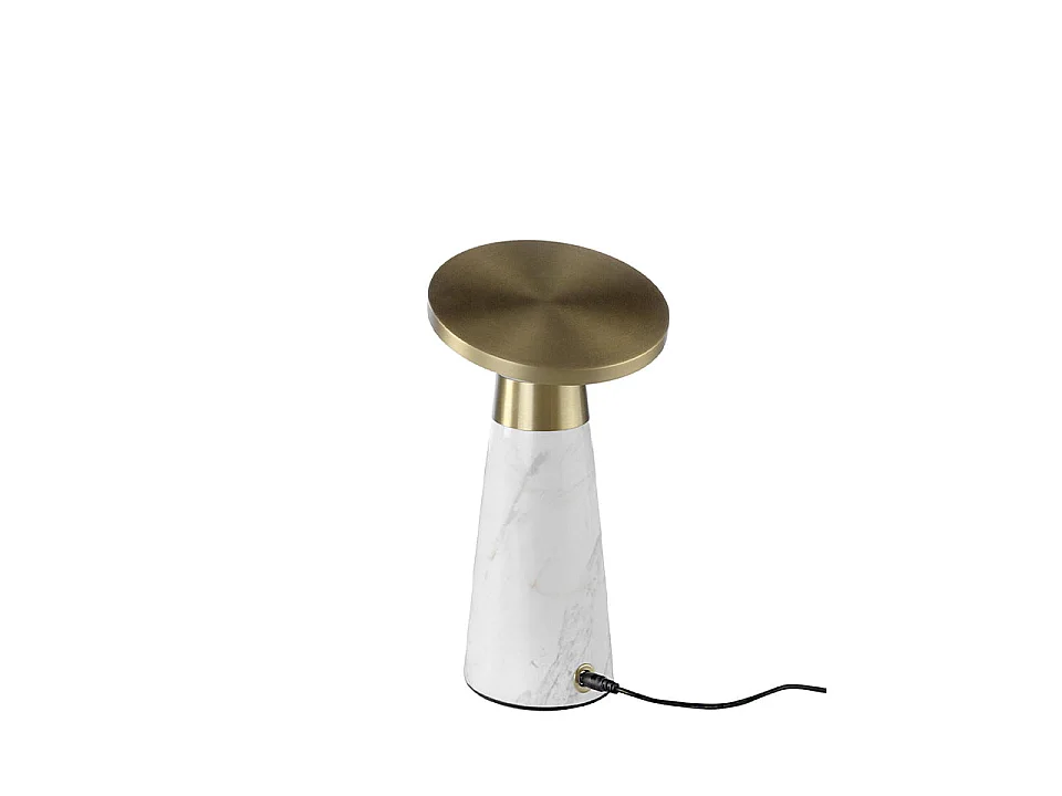 Lampe de bureau en marbre blanc et acier doré 8034 ANGEL CERDA