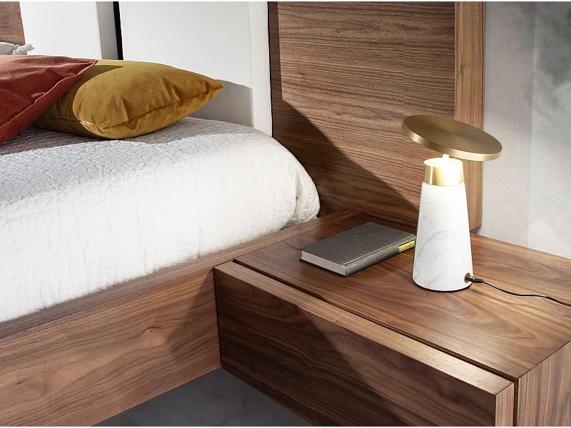 Lampe de bureau en marbre blanc et acier doré 8034 ANGEL CERDA