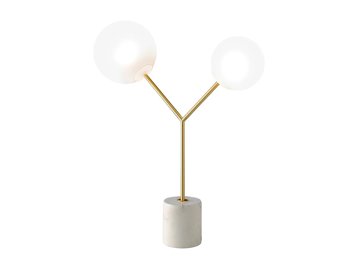 Lampe de bureau en marbre blanc, acier doré et verre blanc 8050 ANGEL CERDA