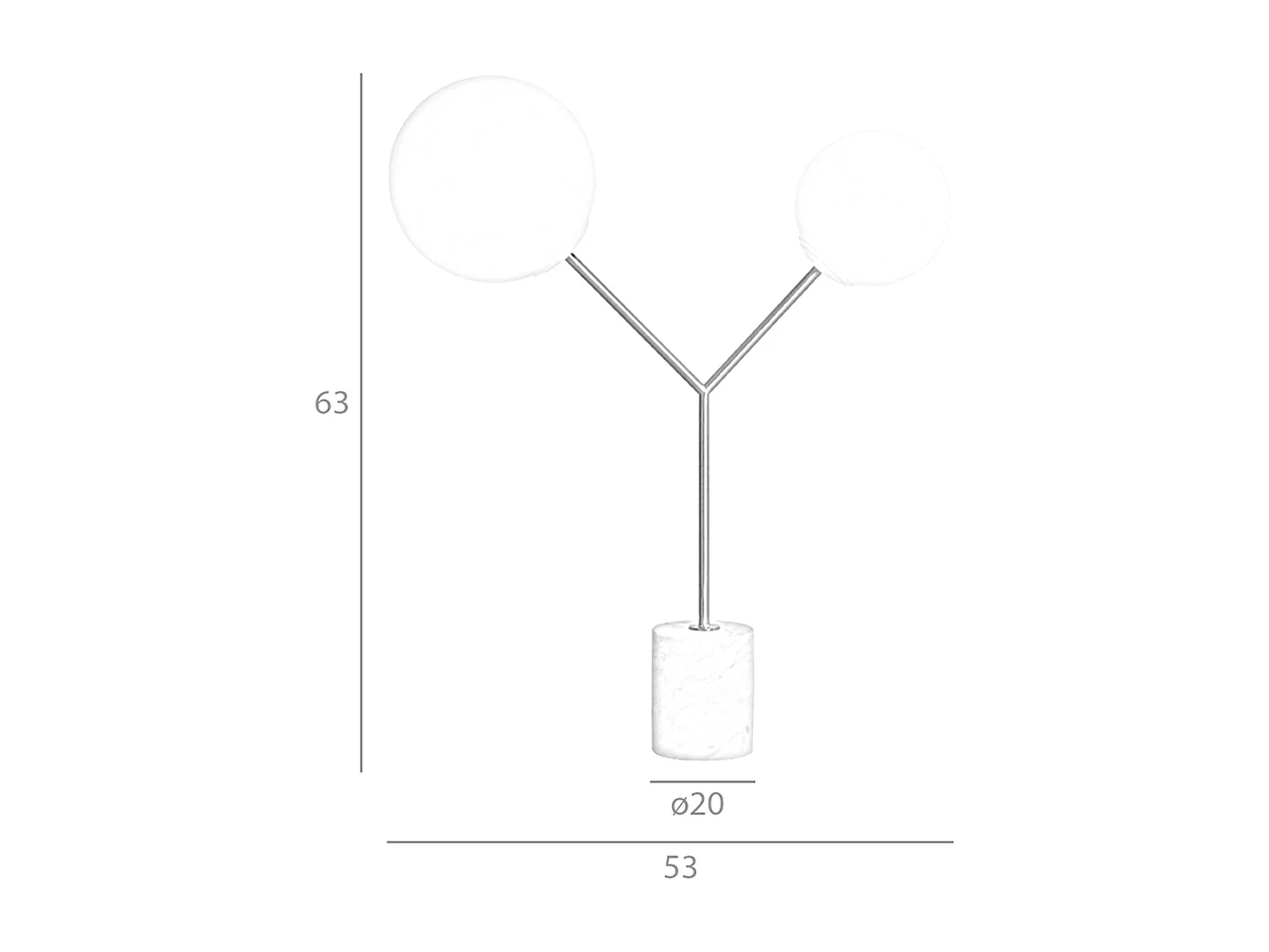 Lampe de bureau en marbre blanc, acier doré et verre blanc 8050 ANGEL CERDA